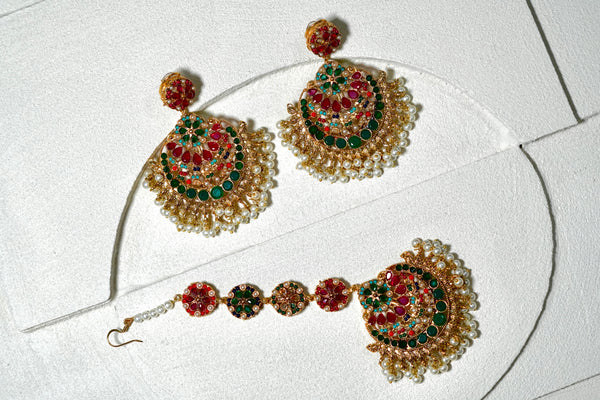 Meenakari Pearl Set
