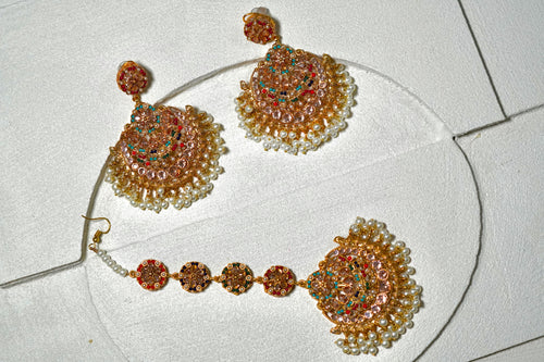 Meenakari Pearl Set