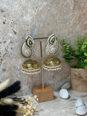 Pachi Kundan Jhumka