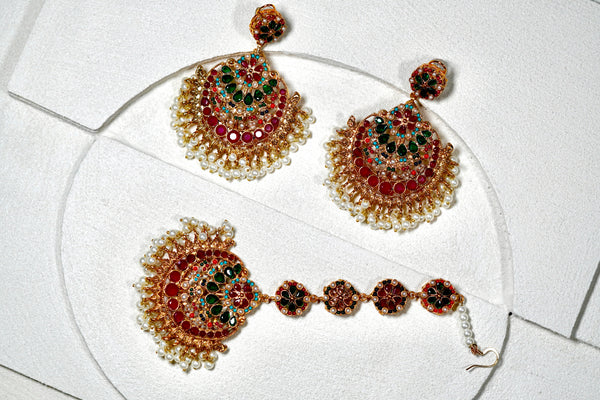 Meenakari Pearl Set