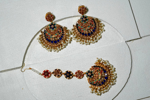 Meenakari Pearl Set